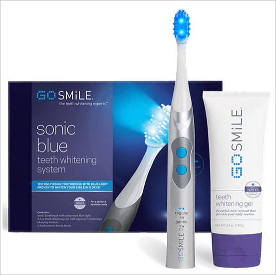Go Smile Sonic Blue Teeth Whitening System – lighten as you whiten as you brush brush brush