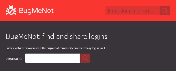 Bug Me Not – login when you don’t want to login