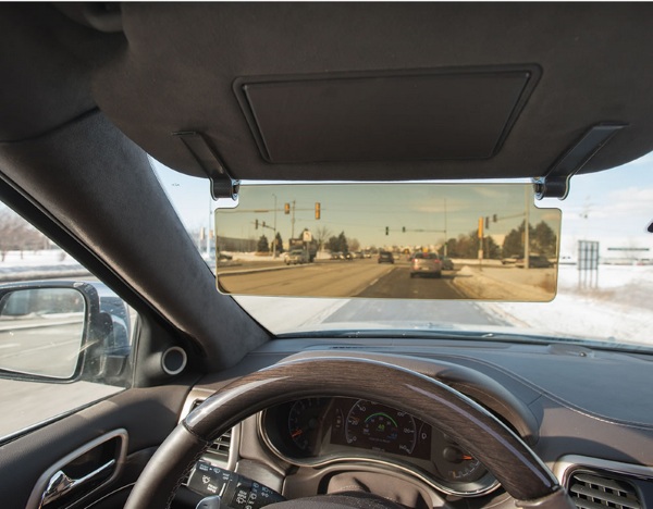 Driver’s See Through Sun Visor – never forget your sunglasses again