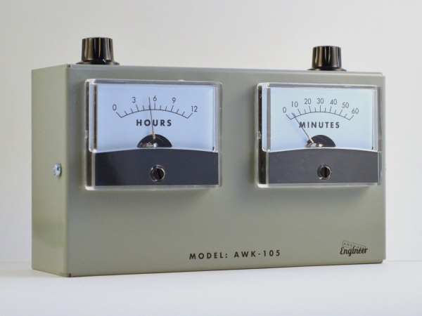 Model AWK-105 Analog Voltmeter Clock – it measures hours not electrical charges