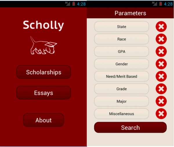 Scholly – begin the search for free school money from your phone