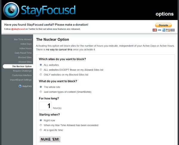 StayFocusd – give yourself some free time but not too much