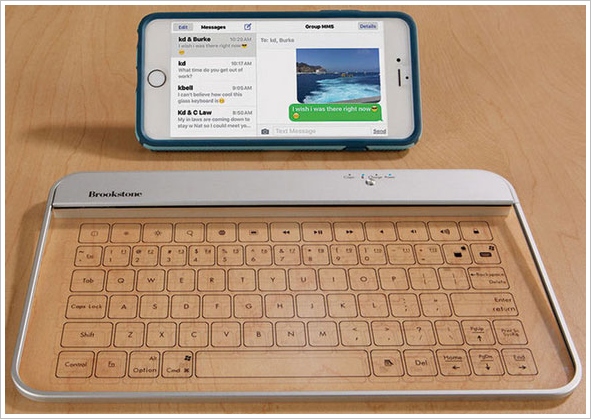 Wireless Glass Keyboard – touch sensitive Bluetooth thing glistens with shiny