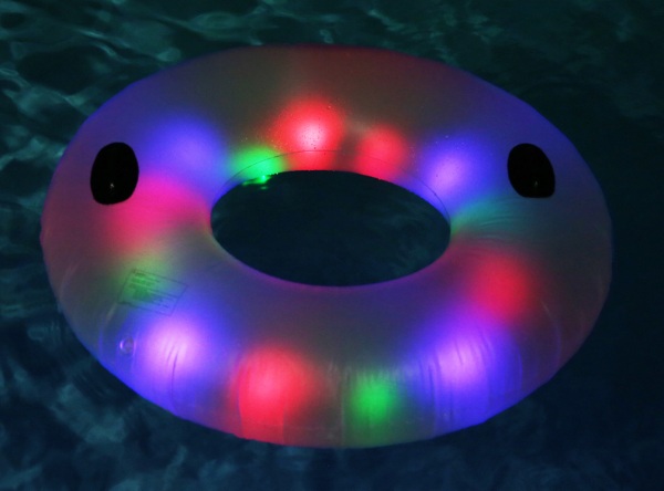 Deluxe LED Illuminated Water Tube – sit in this ring of light at your next pool party
