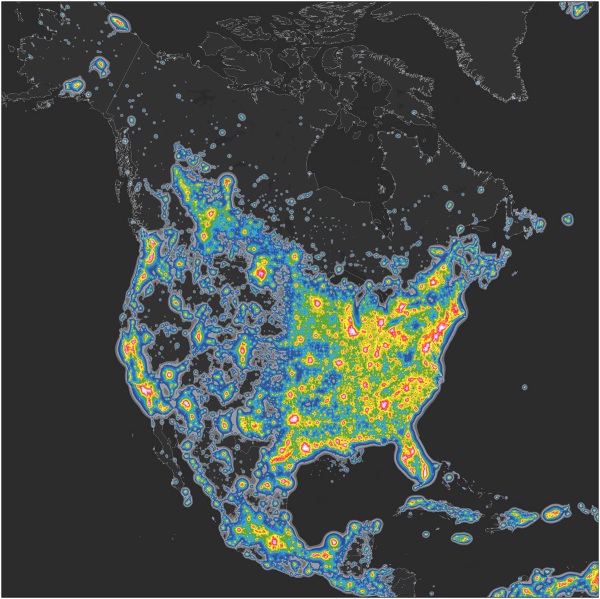Atlas of Artifical Night Sky Brightness