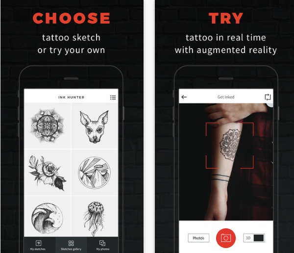 Ink Hunter – use your phone to test your tattoo first before you buy