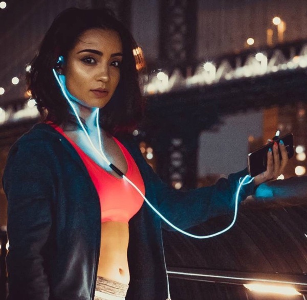 In-Ear Glowing Sports Headphones – light up like it’s the sci-fi future of 1999