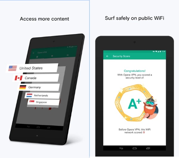 Opera VPN – online safety while your roam