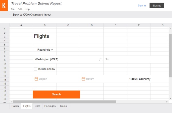 KAYAK At Work – this spreadsheet keeps your vacation plans hidden