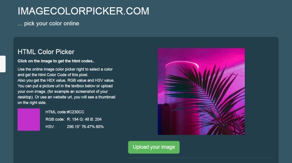 Image Color Picker – find out exactly what that color in the photo is