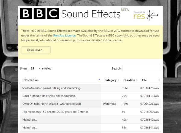 BBC Sound Effects – add a bit of pop to your next sound based project