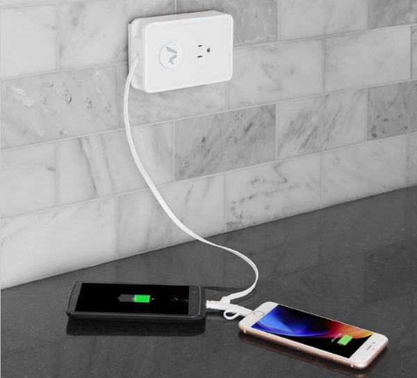 Smartphone Cord Retracting Charger Outlet – always have a cord when you need it