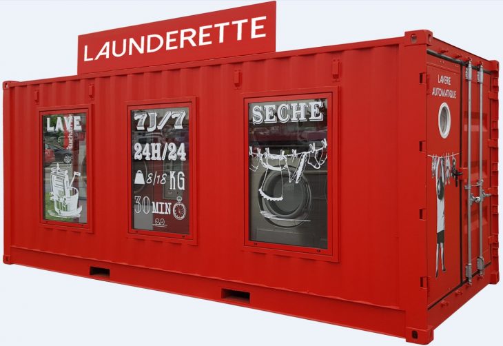 Revolution Container – recycled shipping container offers COVID friendly eco washing on the forecourt