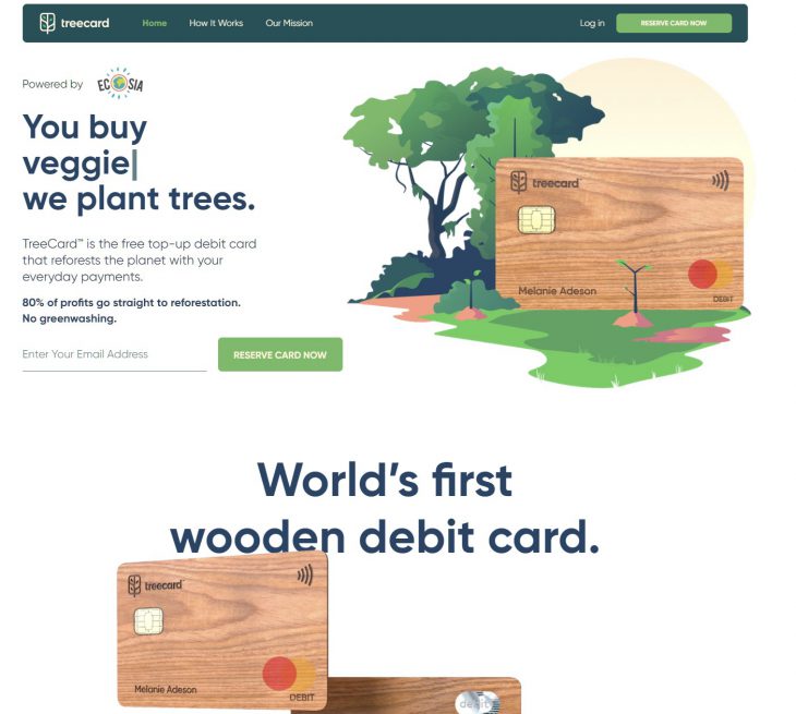 TreeCard – this free debit card plants trees when you shop