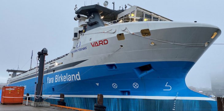 Yara Birkeland – world’s first autonomous electric containership launched